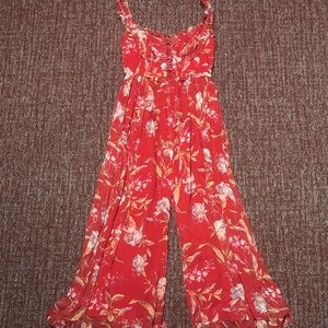 Zimmermann Corsair Iris corset jumpsuit red floral 100% silk wide leg flowy 2/4